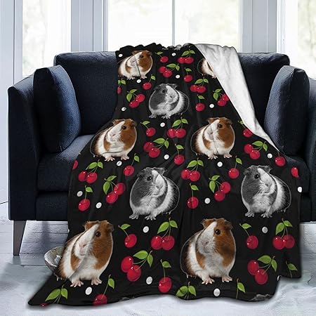 Amazon Com 可愛天竺鼠和櫻桃法蘭絨刷毛床毯輕量舒適毛絨毯適用於臥室客廳沙發152 4 公分x 127 0 公分 居家與廚房 Amazon Com 可愛天竺鼠和櫻桃法蘭絨刷毛床毯輕量舒適毛絨毯適用於臥室客廳沙發152 4 公分x 127 0 公分 居家與廚房