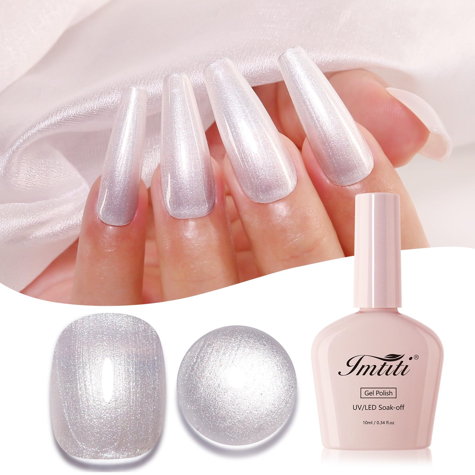 Amazon.com : Imtiti Pearl Gel Nail Polish, White Pearl Iridescent