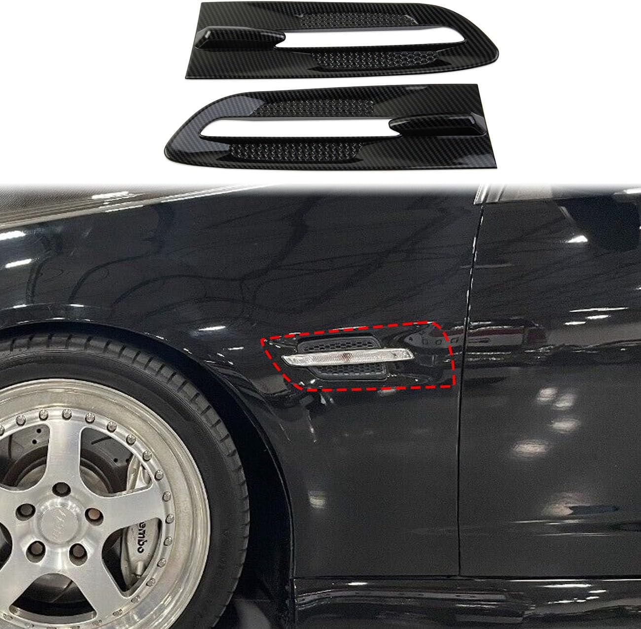 Korlot Carbon Fiber Side Turn Signal Emblem Cover Trims Accessories for Pontiac G8