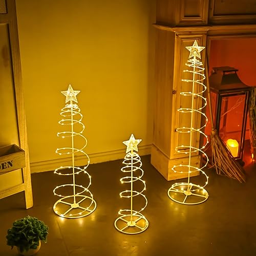 Miniatura 2 de Hawisphy Paquete de 3 ramitas de árbol con luces, 345 pies, 2460 luces LED, árbol iluminado para interiores y exteriores, hogar, festival, boda,