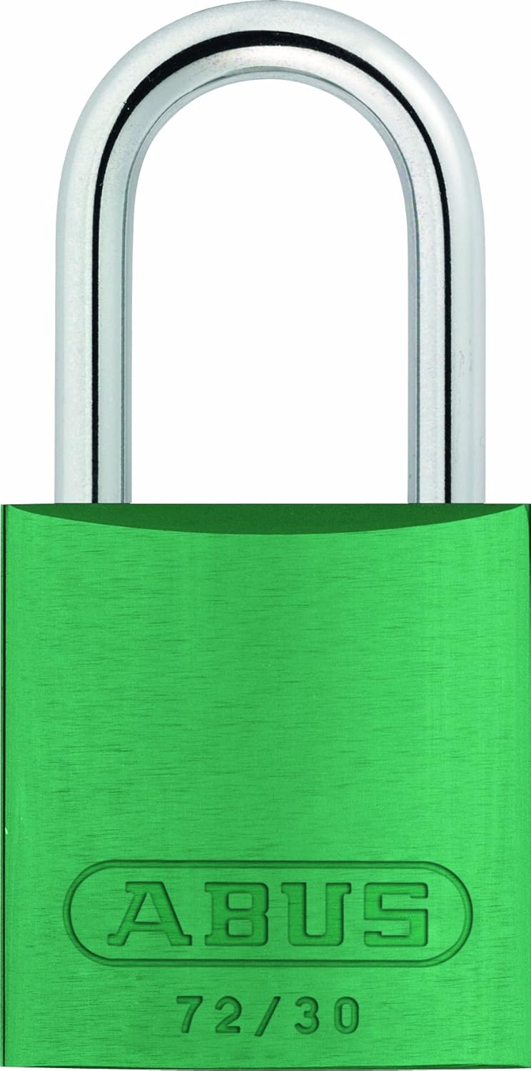ABUS Green 72/30 Lockout Tagout Padlock w/ 1" Shackle, Single Padlock, Keyed Different, 1 Padlock with 2 Keys
