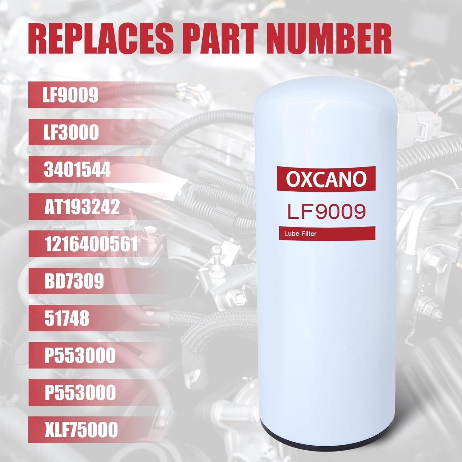 LF9009 Oil Filter Compatible with Ford A Series Truck C F-800 L, International 2000 8000 9000 CO9670 F9370 PayStar COF9670 Replaces 3401544