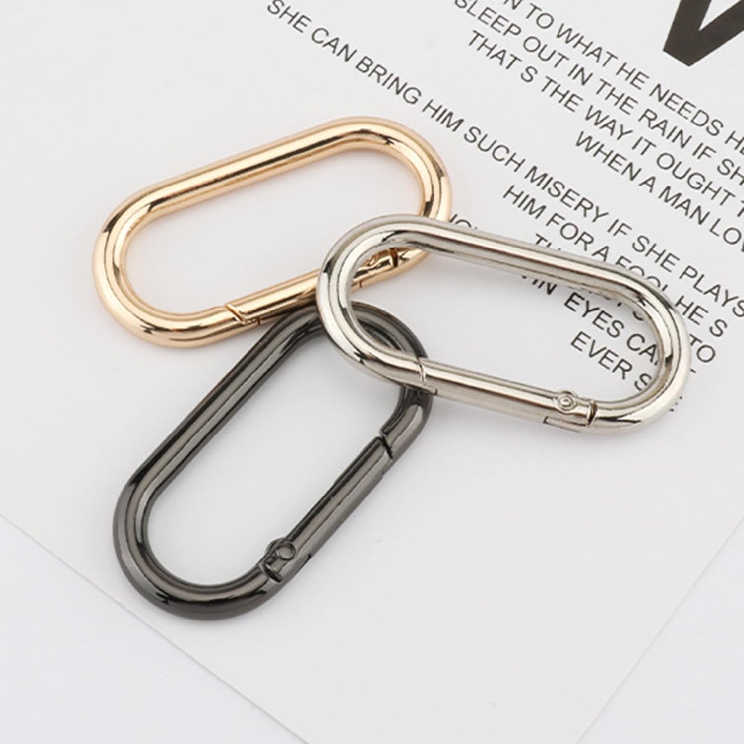 3 Pieces Ring Clip for Purse Strap Purse Clips for Handbags Key Clip for Purse Keychain Clip Bag Strap Clip (Black) - Image 3