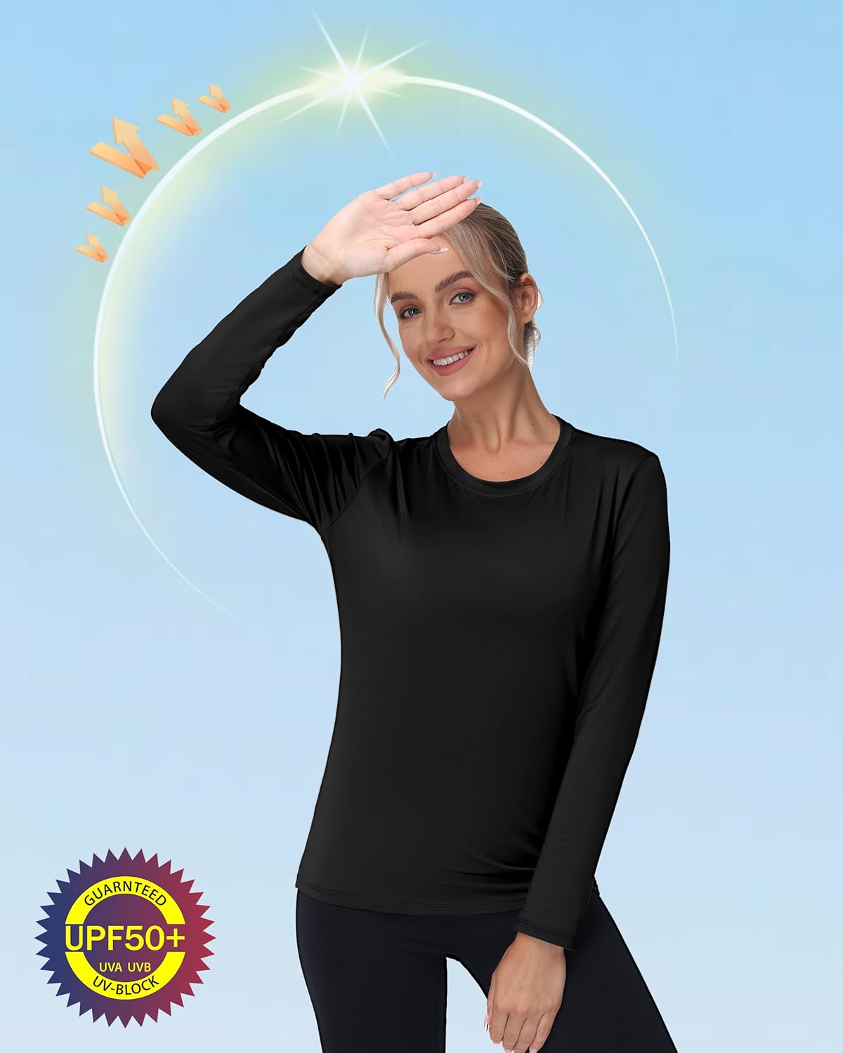 isnowood Women's Sun Protection Long Sleeve Shirts, UPF 50+ UV Rash Guard Swim Clothing, Workout Hiking Running Athletic Tops - Image 5