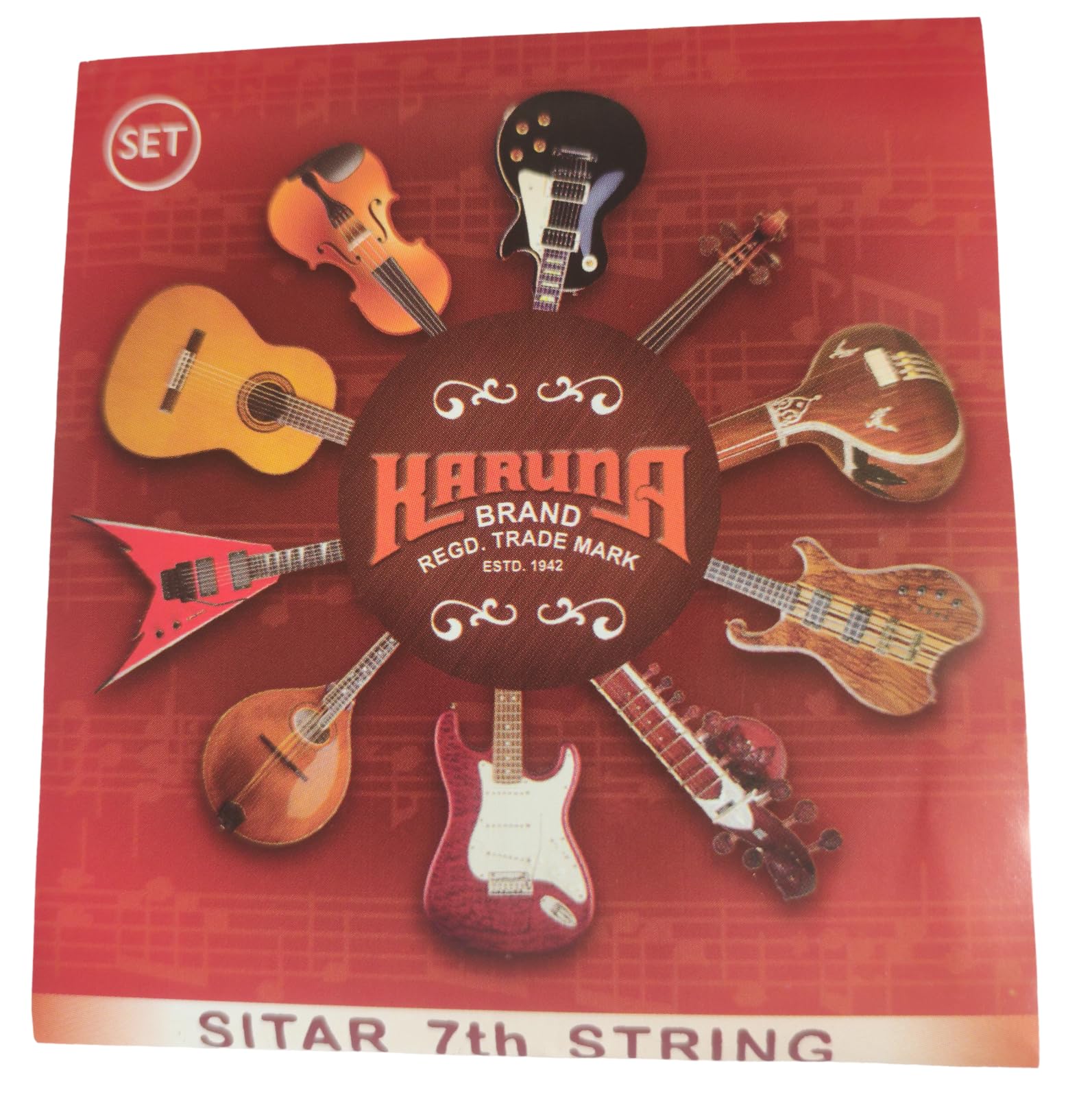 BHAVICREATION Sitar Strings Karuna Sitar Strings Without Tarafdar 7 string only