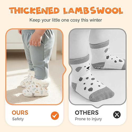 Miniatura 4 de Botas de bebé de piel cálida, 2025 nuevos botines cálidos y acogedores de vellón para bebé, nieve de invierno, suela suave, antideslizante,