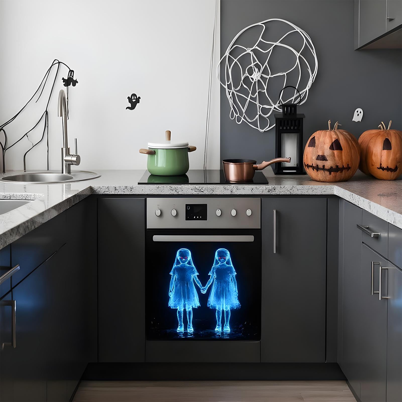 Pegatinas De Pared Halloween,Decoración De Calcomanías De Con Niña De Halloween | Suministros para Fiestas Decoración del Hogar Removible para Fiestas de Terror para Apartamentos,