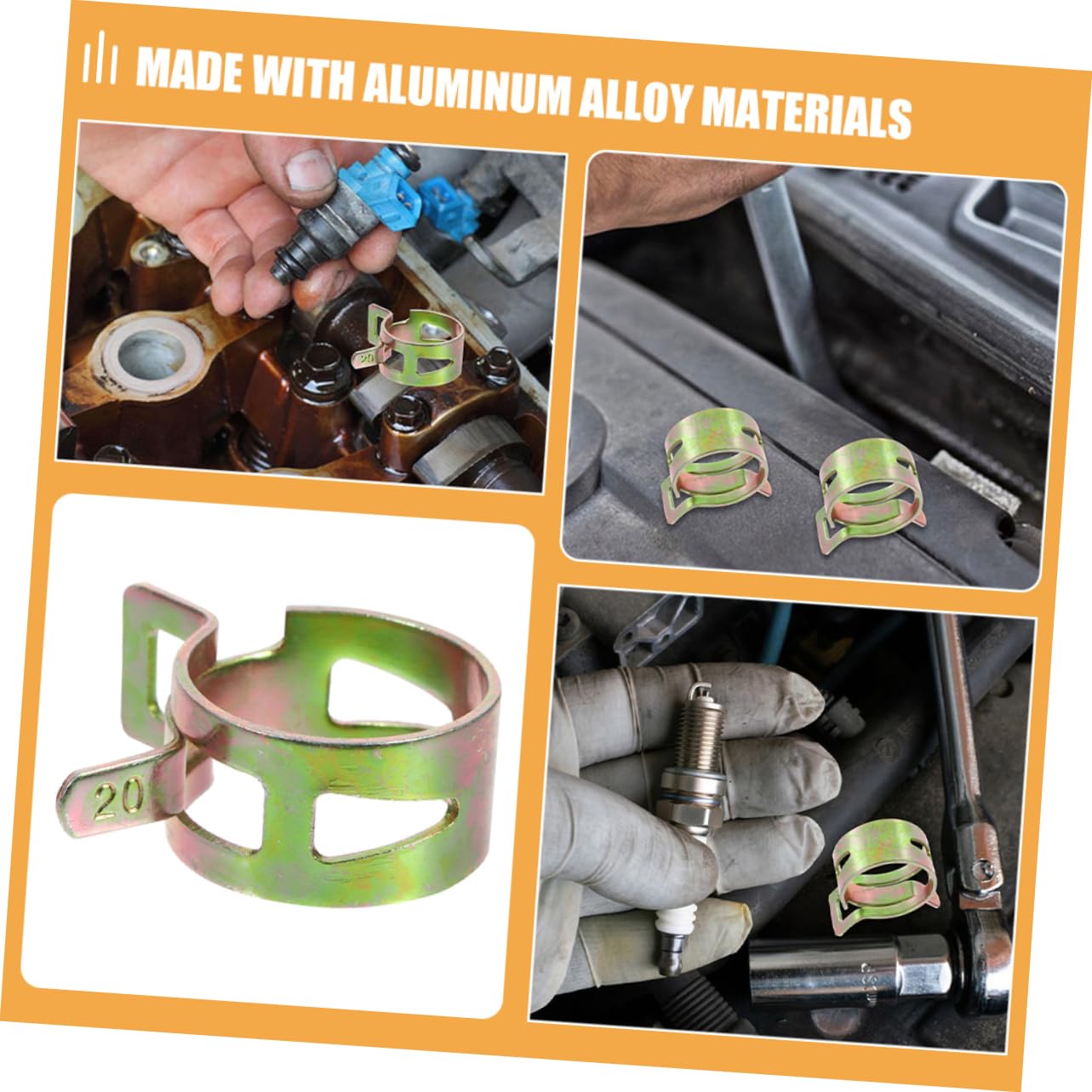 Alipis 20pcs Oil Hose Clamps Durable Tube Clamp for Various Pipe Reliable Fixation for and Maintenance Tasks Efficient for Automotive Needs