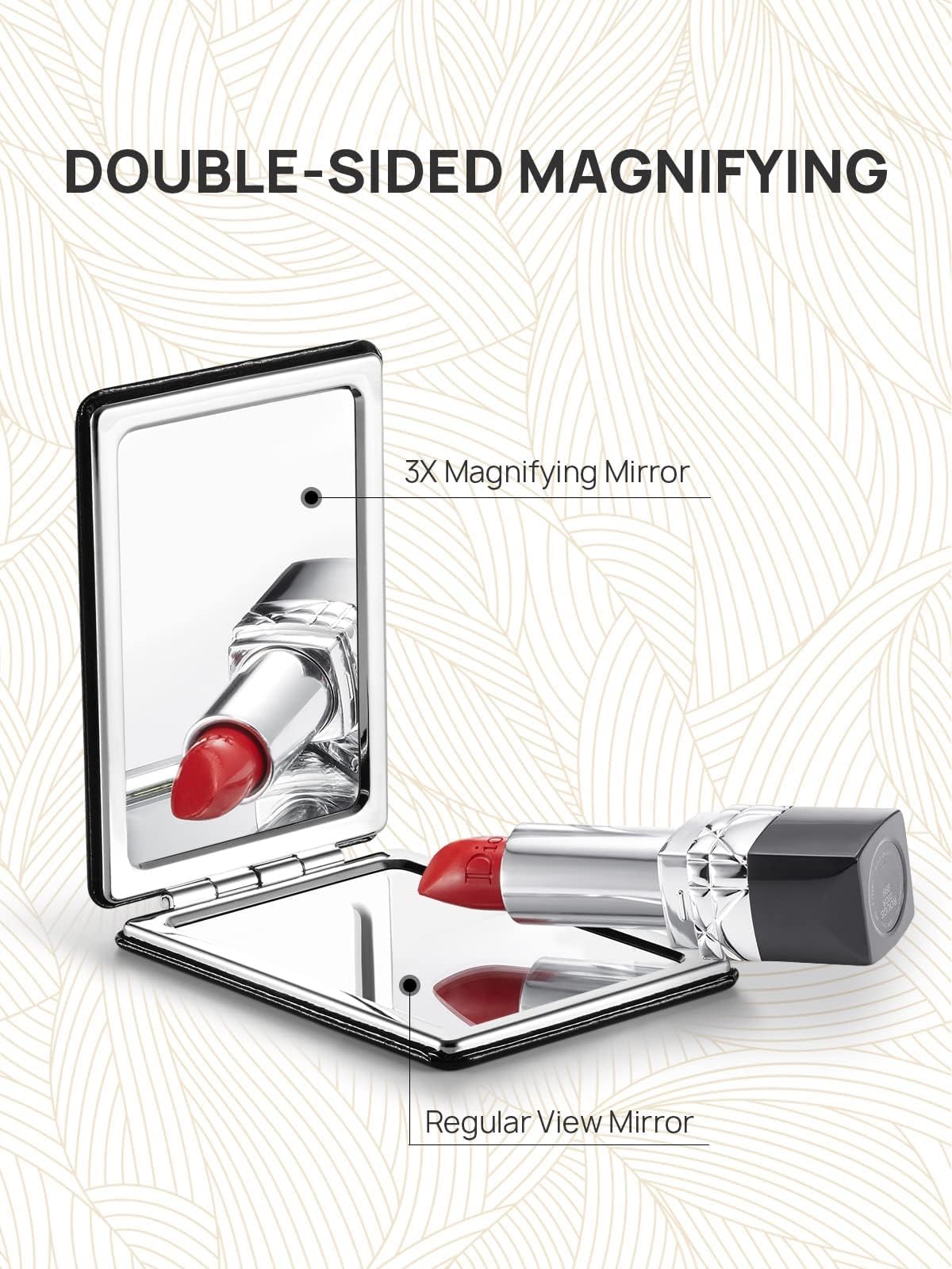OMIRO 1X/3X Magnifying Mirror, Unique Painting Compact Mirror with