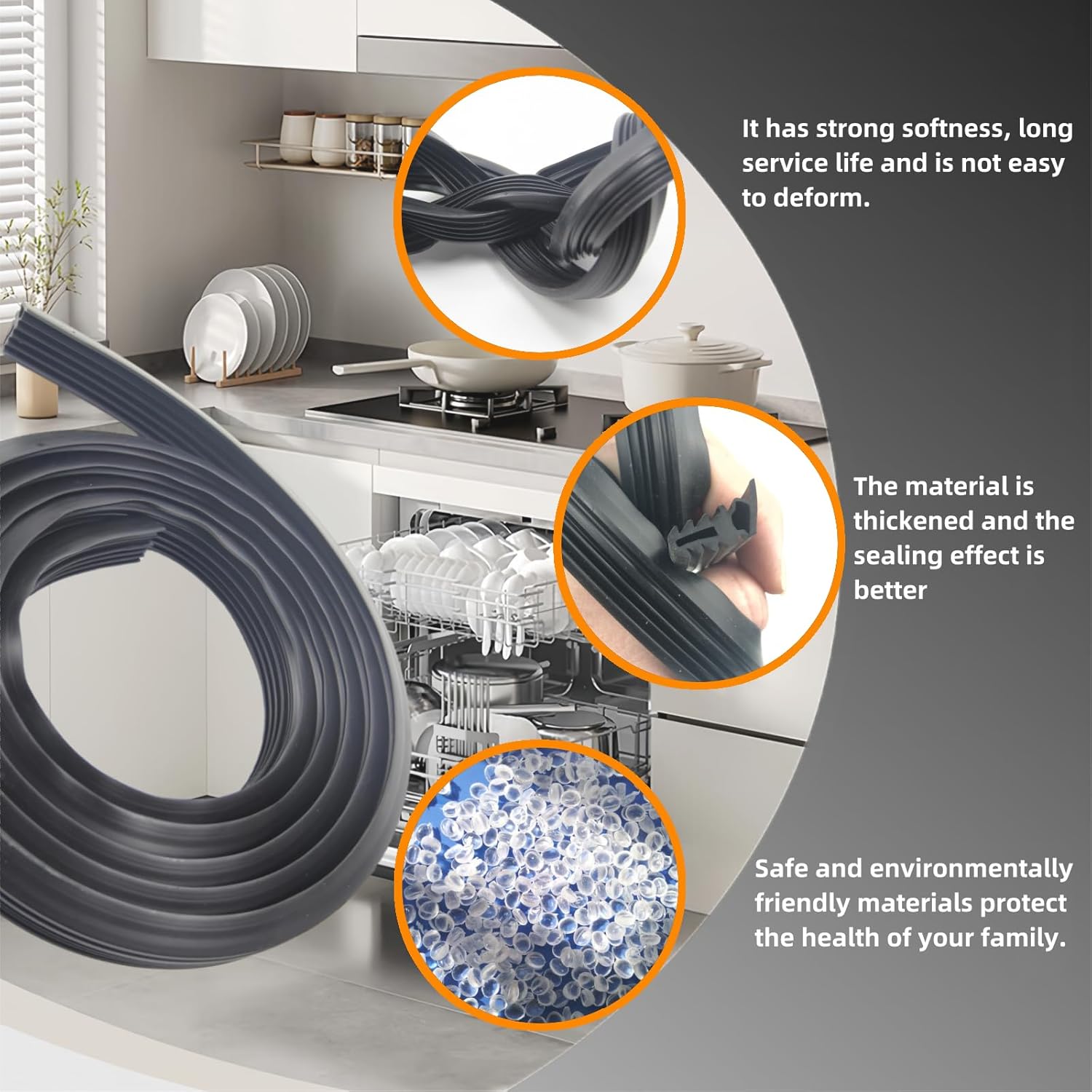 3920DD3005A Dishwasher Rubber Door Seal Compatible with LG Dishwasher Replacement Parts. Suitable for LG Dishwasher Door Gasket Replacement, Comes with 2 Yr Warranty.