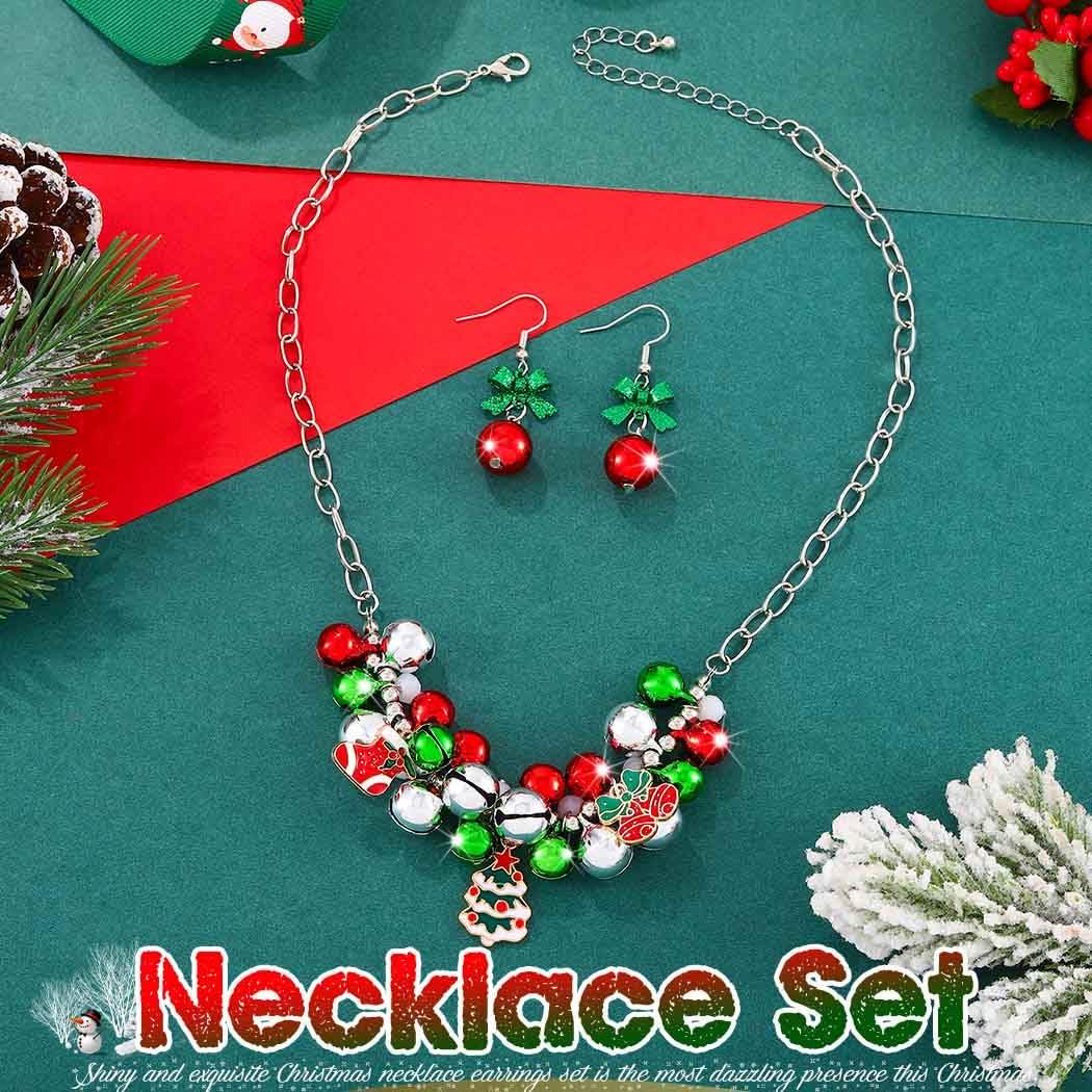 Sixexey Christmas Tree Necklace Earrings Jingle Bell Jewelry Xmas Holiday Necklace Jewelry for Women - Image 3