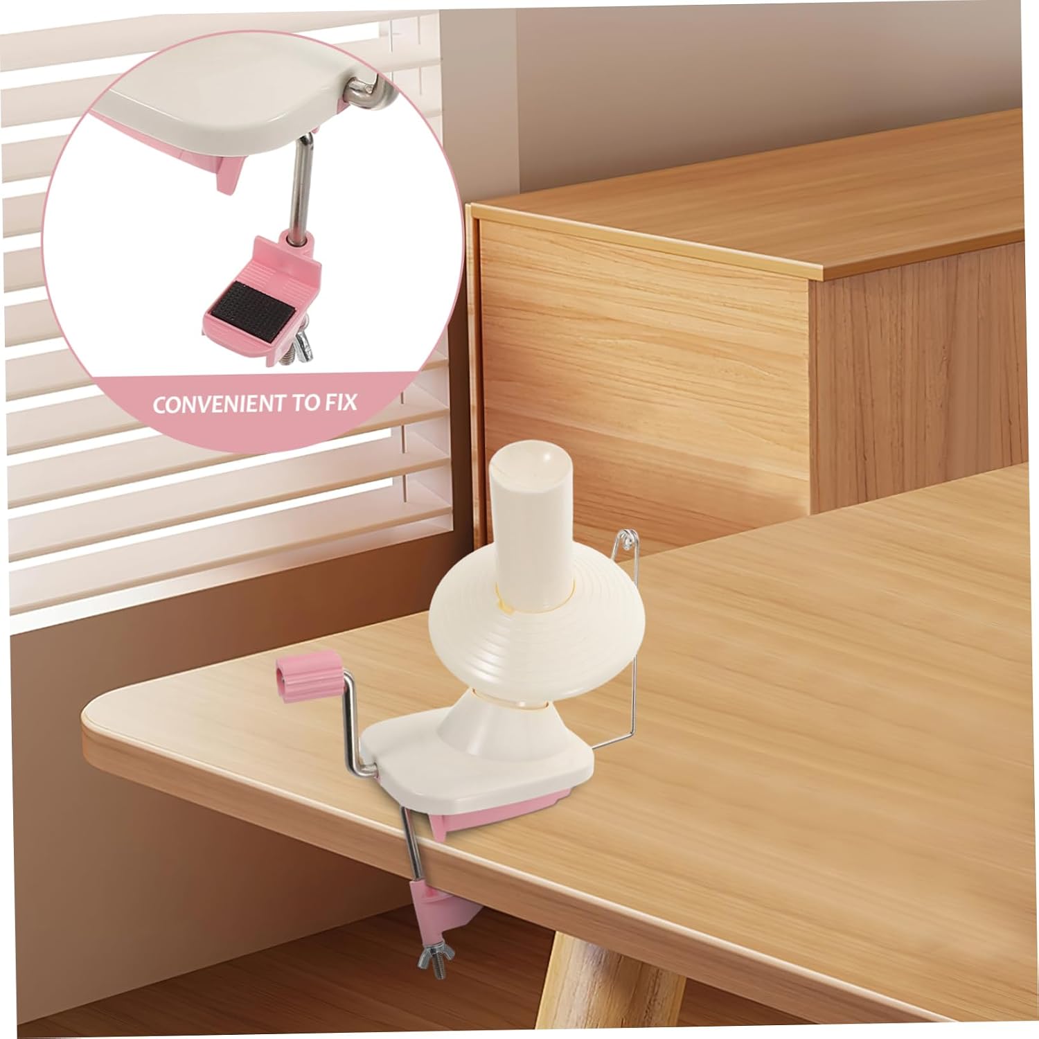 Generic Hand Crank Yarn Winder Portable and Lightweight Yarn Winding Tool with Detachable Spindle for Easy Storage for Knitting and Crochet Enthusiasts