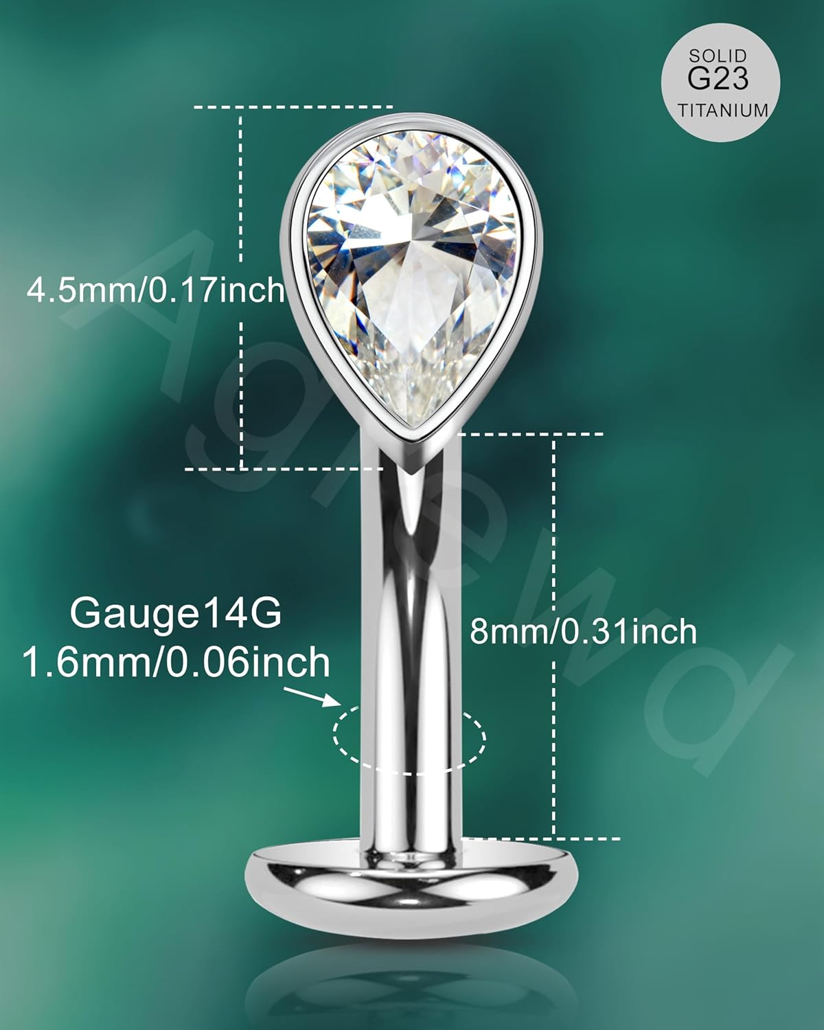 COCHARM Floating Belly Button Rings G23 Solid Titanium Belly Button Piercing 14G Internally Thread Navel Piercing Jewelry - Image 3