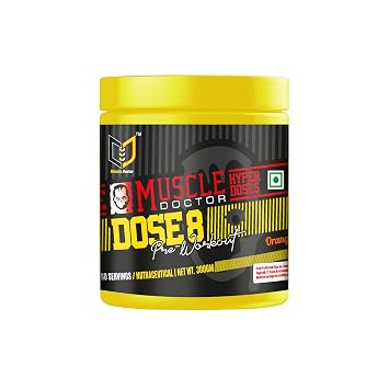 Muscle Doctor Dose 8 Pre-Workout – Blueberry Flavour 300gm 60 Servings