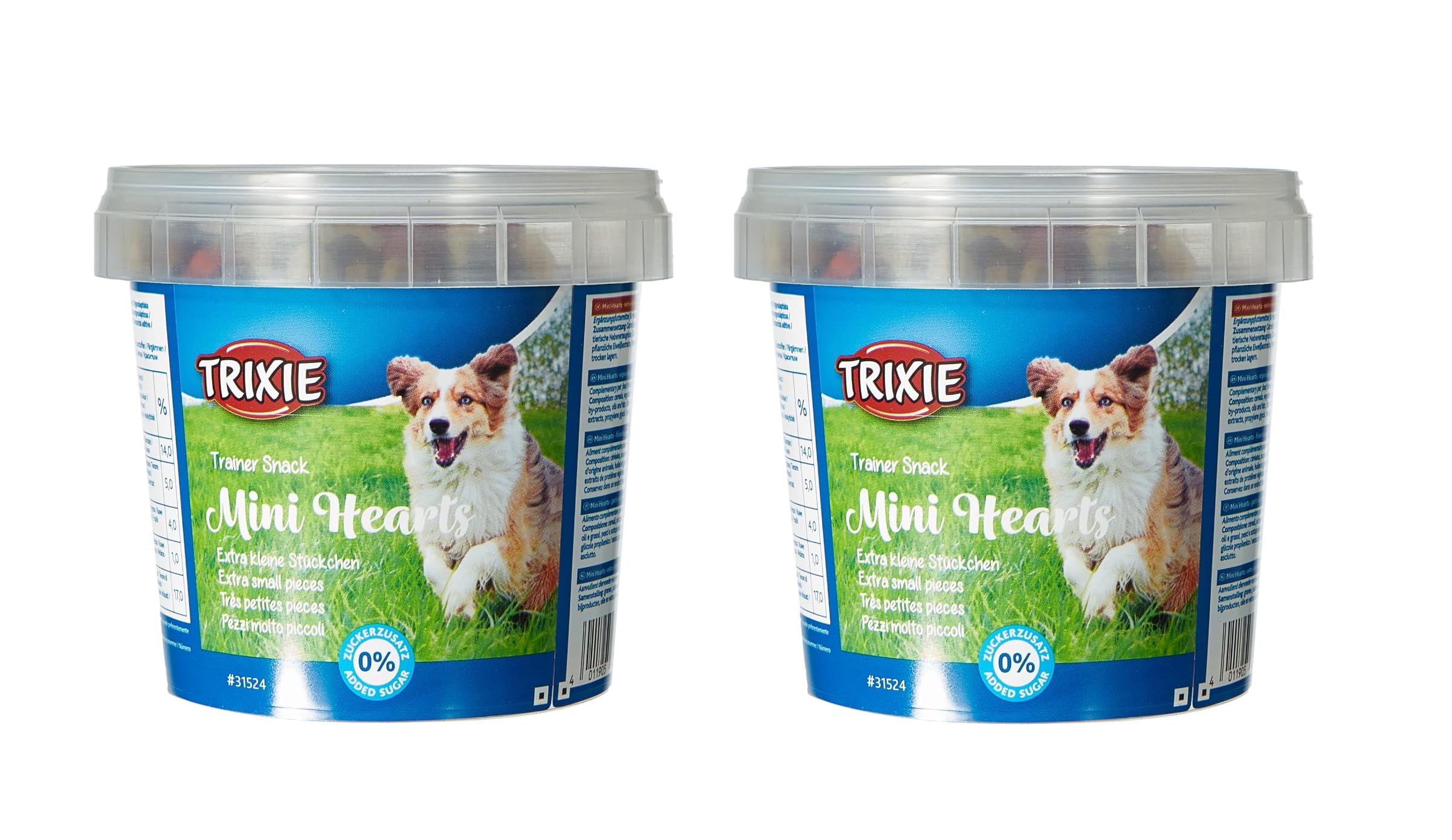 WUNDAPETS 2 PACK TRIXIE MINI HEARTS SOFT DOG PUPPY TRAINING TREATS BITE SIZE FOOD SNACK TREAT 200G TUB