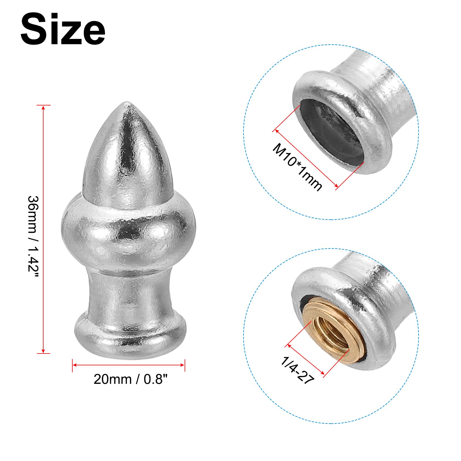 PATIKIL 36 x 20mm Lamp Finials Caps Knob - Image 2