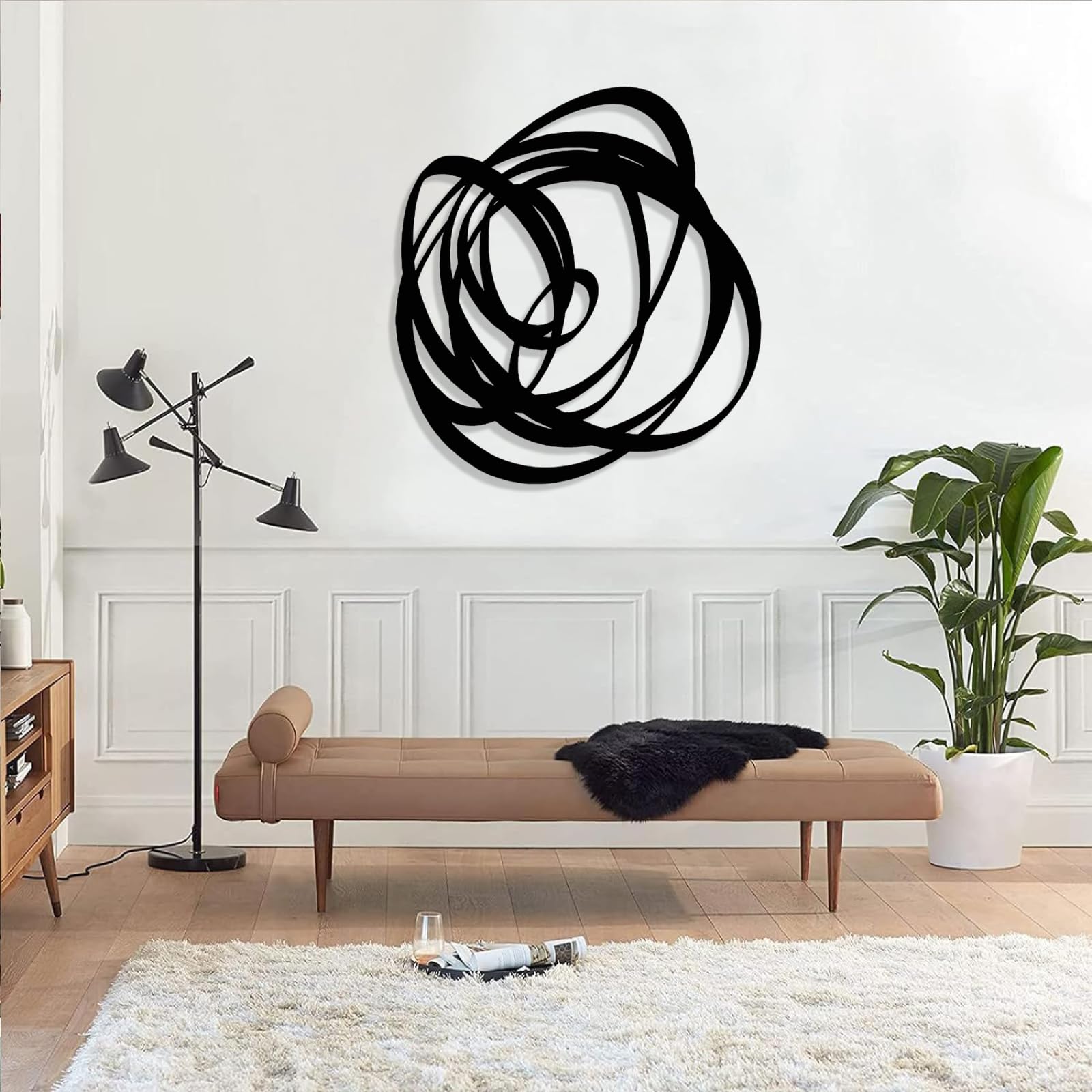 Geométrico abstracto - Decoración de pared de metal, estilo moderno