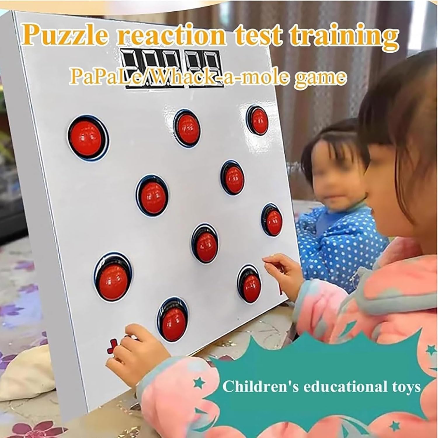 Trenażer testów reakcji na puzzle, Lampka do treningu zwinnej reakcji na komputer stacjonarny, Gra szkoleniowa w zakresie reakcji Whack-a-Mole z timerem i licznikiem wyników, Regulowana prędkość