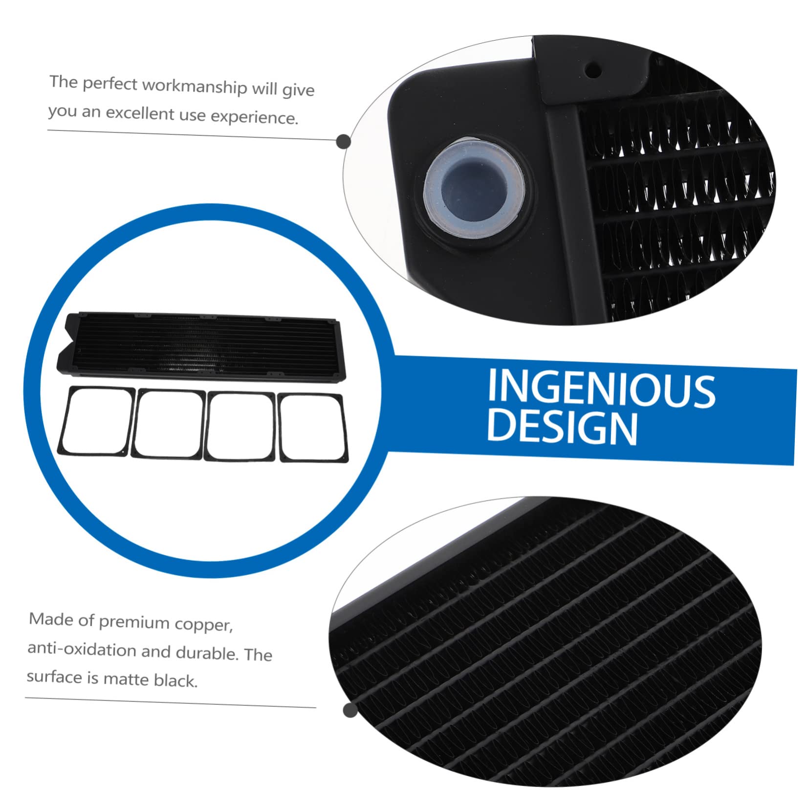 NUOBESTY Radiateur de Refroidissement Eau pour Pc Cuivre Échangeur de Chaleur pour CPU et Carte Graphique Dissipateur Thermique Pratique et Durable
