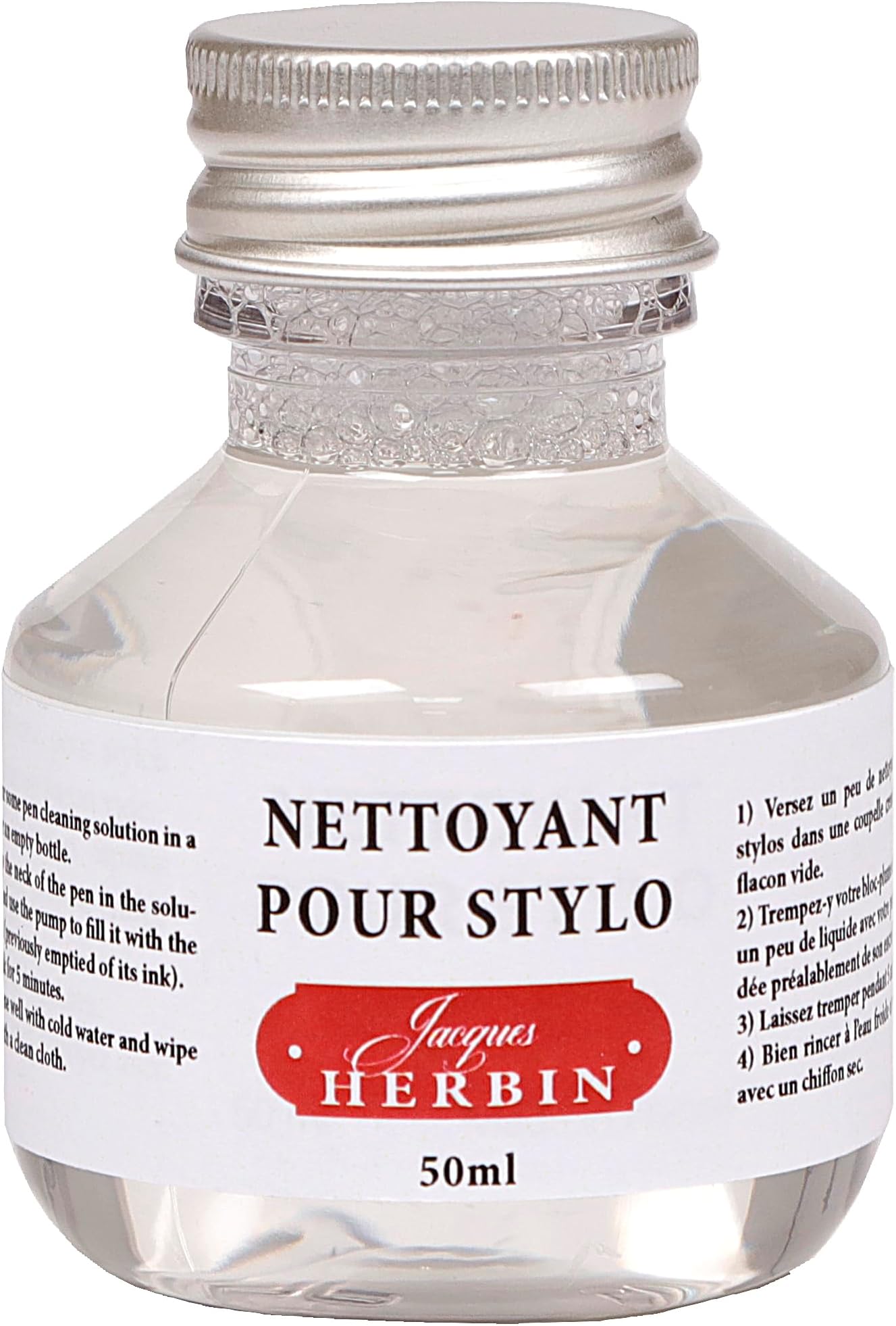 Herbin Jacques Ref 12300T - Pen Cleaner Fluid - Suitable for Cleaning Fountain Pens & Rollerball Pens - For Changing Inks or Revitilising Unused Pens - 50ml Bottle