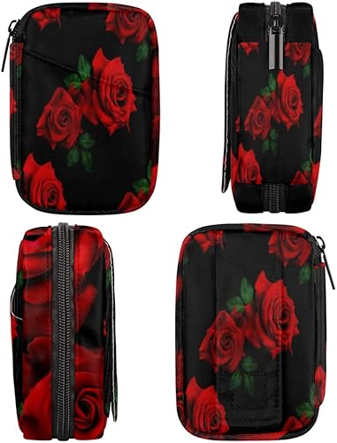 Miniatura 4 de Pastillero organizador de viaje para píldoras de rosas frescas para 7 días semanales, pastillero de medicina pequeña y compacta de tamaño pequeño,