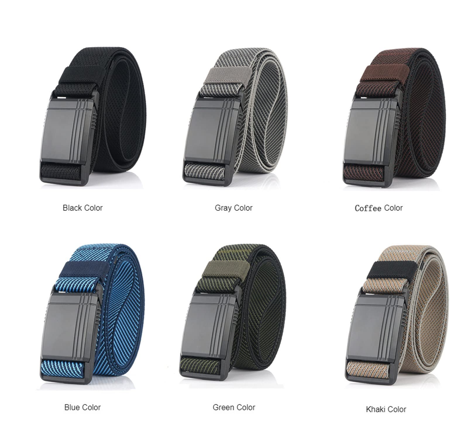 Cinturones, Cinturones elásticos for hombres,Cinturones de golf for hombres,Cinturón elástico for hombres Hebilla magnética de metal deslizante Cinturón de pantalón ajustable for hombres Jeans a juego