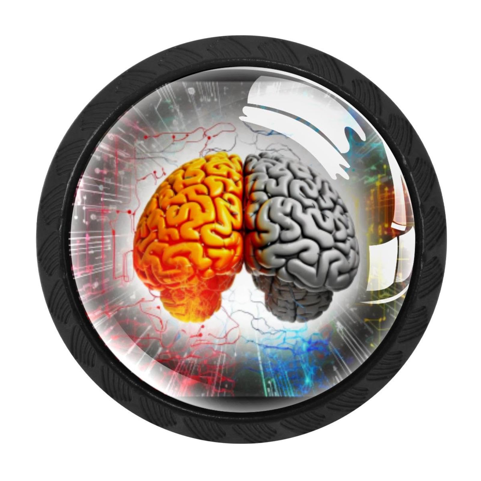 Chenzzzz Multicolored 18 4 Pieces Mathematical Engineering Brain Drawer Knobs, 35Mm Black Cabinet Knobs, Drawer Pulls And Knobs, Dresser Drawer Knobs, Cabinet Hardware Kitchen Cabinet Knobs