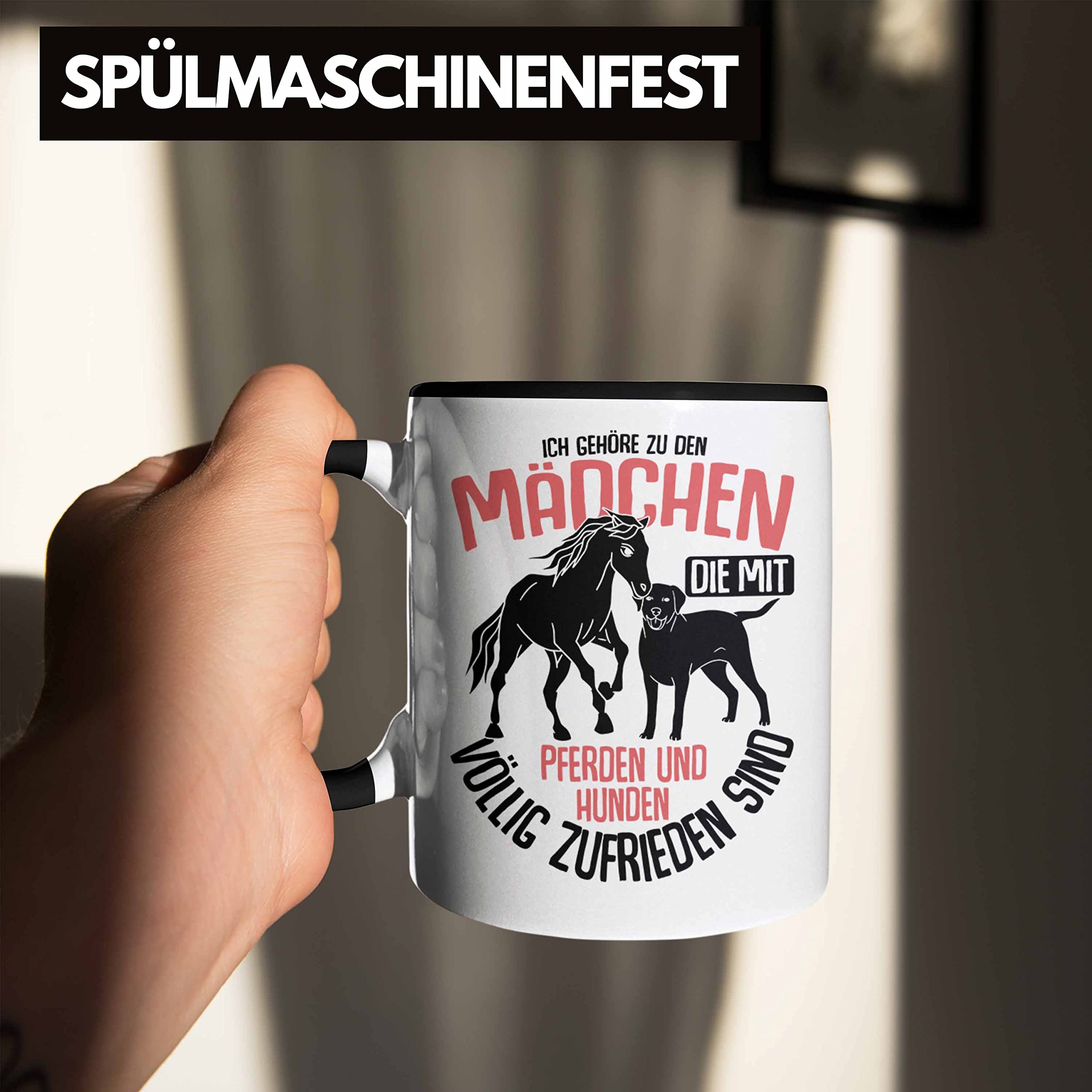 Trendation Pferde-Tasse Mit Spruch - Geschenk Für Reiterinnen, Pferdefans, Blau, Spülmaschinenfest