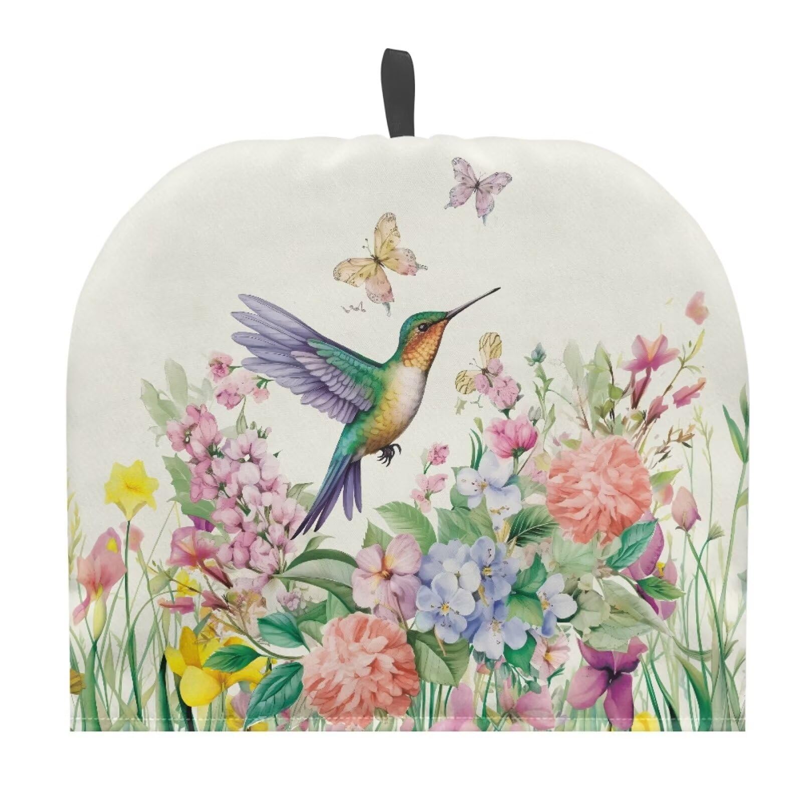 FANCOSAN Tea Cozies for Tea Pot Floral Hummingbird Watercolor Teapot Kettle Dust Cover Insulated Tea Cosy Large Cavcas Teapot Cover