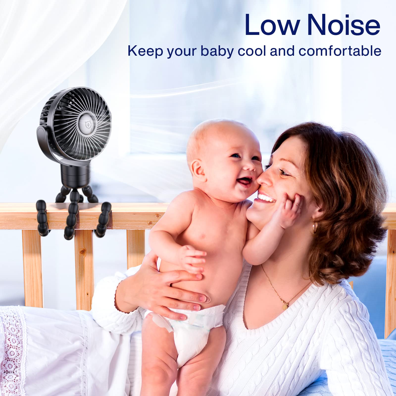 Ventilatore USB Smartdevil Con Treppiede - 3 Velocità, Batteria 4000mAh, Nero, Portatile - Foto 2