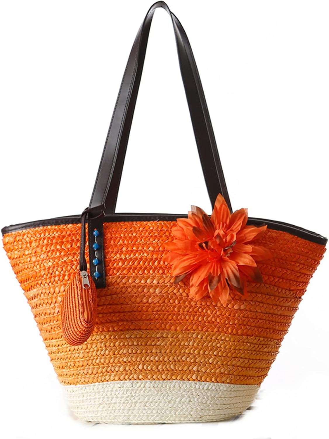 Straw beach bags in large size for women.
