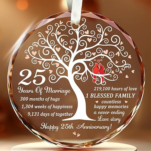 Miniatura 7 de Regalos de Navidad 50 aniversario de boda 2025 – Adorno de feliz 50 aniversario para pareja – 50 años como señor señora para abuela, abuelo, esposa,