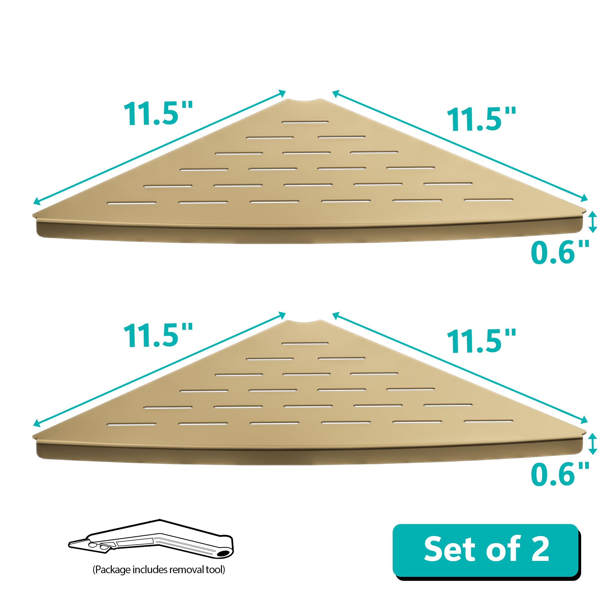 Estante esquinero de ducha blanco mate, acero inoxidable 304 de 11.5  pulgadas, estante esquinero empotrado para pared de azulejos, estantes de  ducha