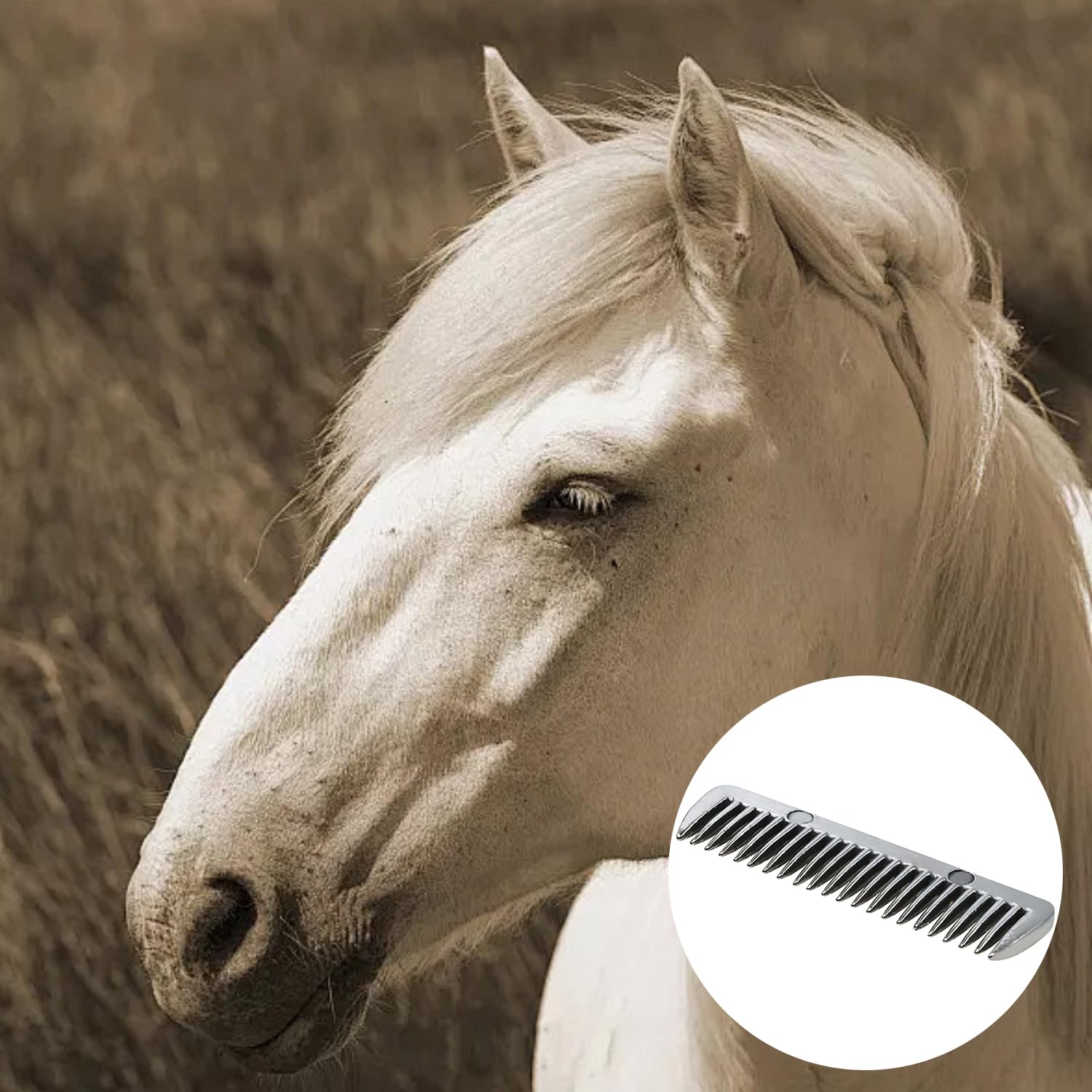 MEISH 2pcs Alloy Horse Comb Metal Mane Pulling Comb Pet Horse Hair Comb Horse Grooming Comb for Pet Horse - Image 4
