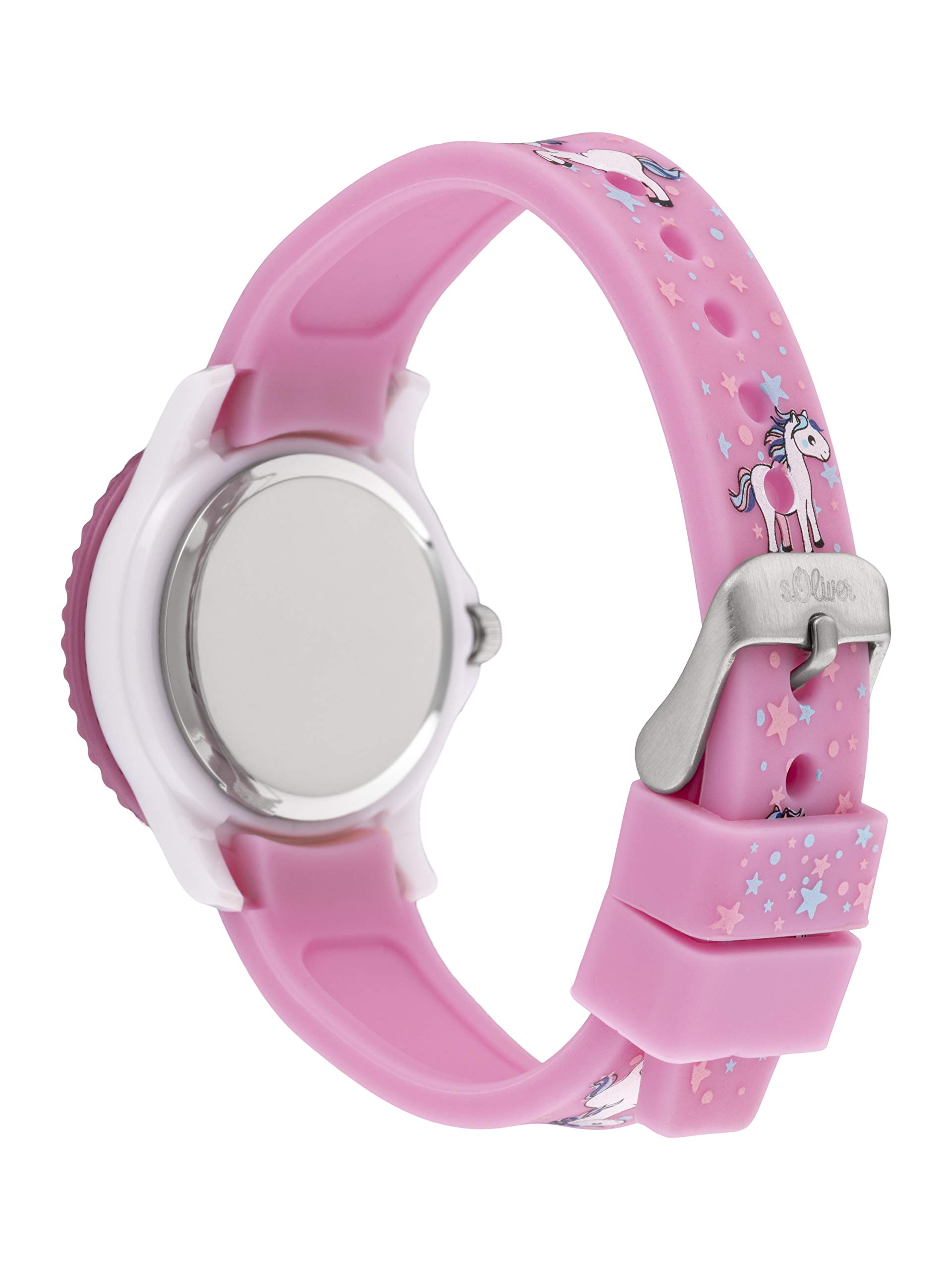 s.Oliver Mädchen Analog Quarz Uhr mit Silikon Armband