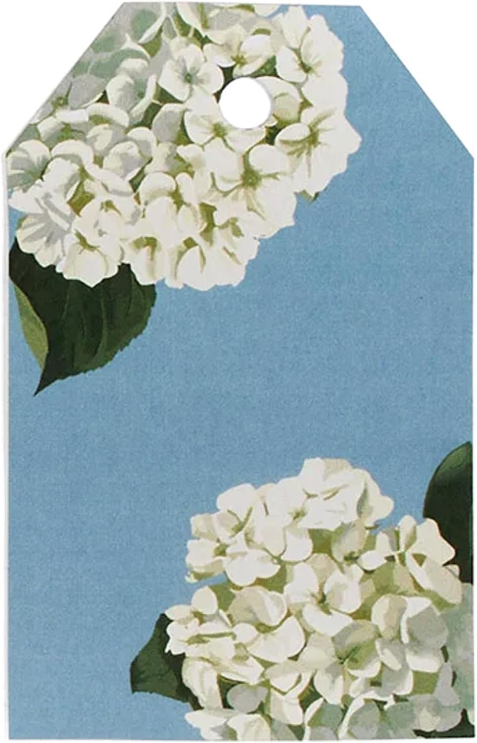 White Hydrangea Blossoms Gloss Gift Tags with Hole Punched at The Top, 2.25 x 3.5 Inches, 50 Pack