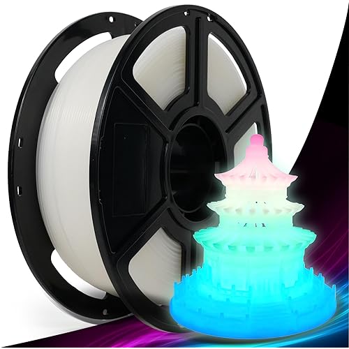 FLASHFORGE Rapid PLA Filament 1.75mm Glow Rainbow, 500mm/s High Speed Printing, Glow in The Dark 3D Printer Filament 1kg Spool, Dimensional Accuracy +/- 0.02mm, Brilliant, Long-Lasting Glow