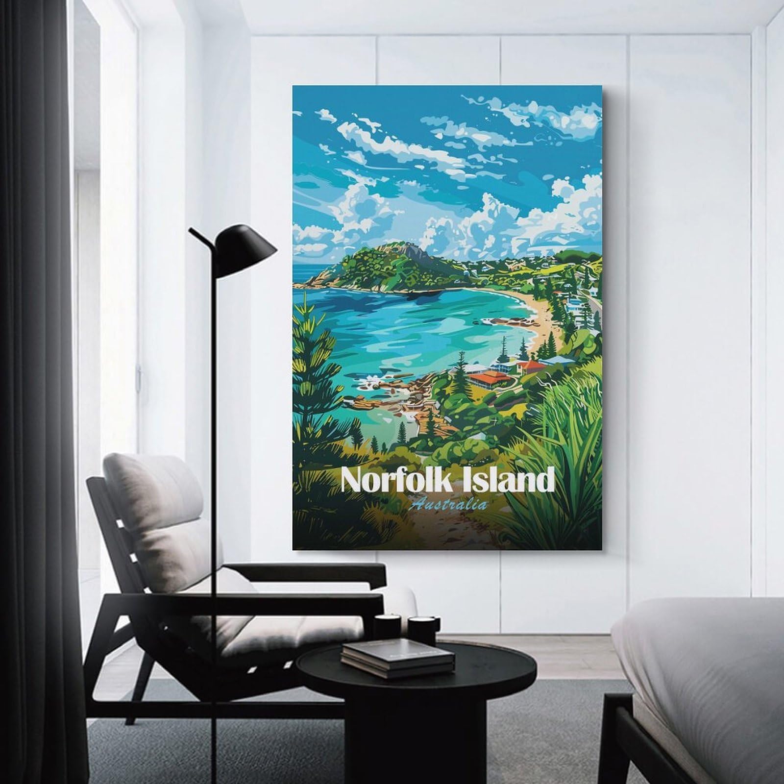 Junmoney Norfolk Island, Australia Hanging Wall Art, 24x36inch(60x90cm), for Bedroom Walls, Guest Spaces Or Lounges, An Easy Wall Refresh for Bedrooms