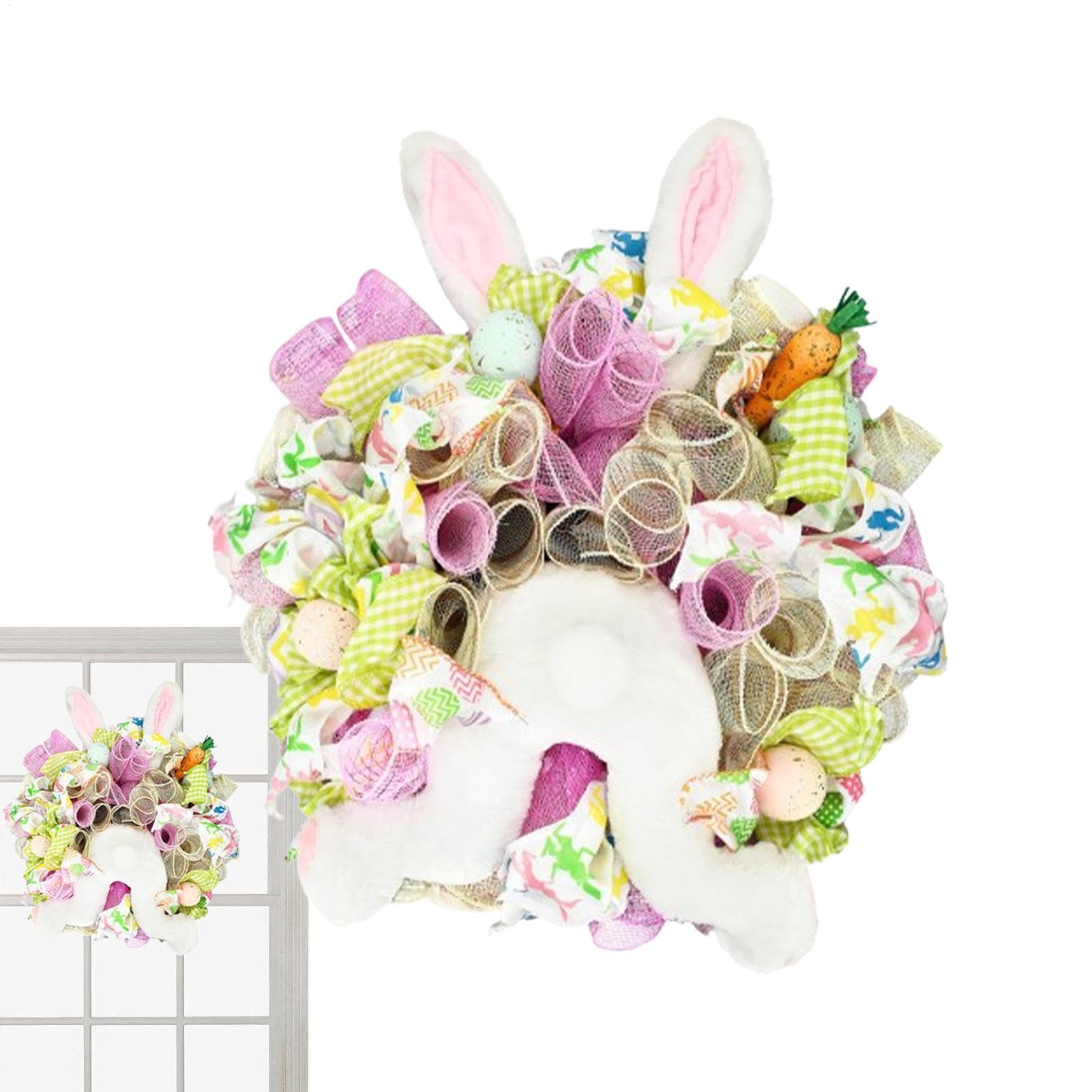 Couronne murale de lapin de Pâques aux finitions intérieures