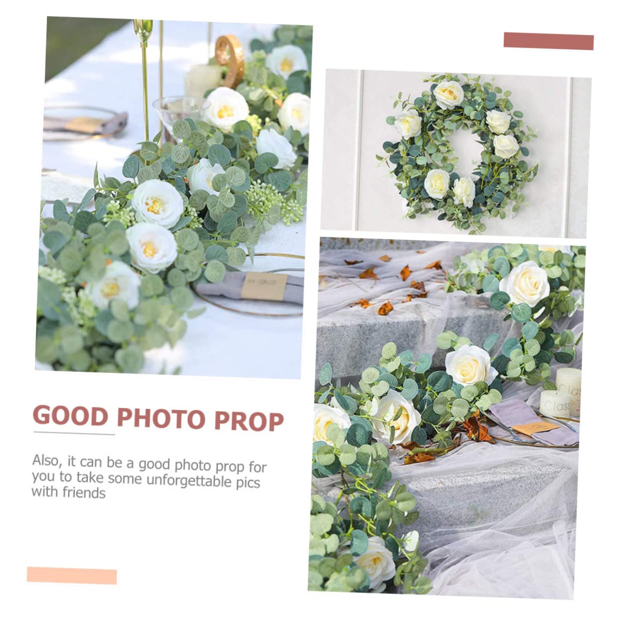 PRETYZOOM 3stücke Künstliche Eukalyptus-blumengirlande Dekorative Hängende Blumenranke Für Hochzeiten - Und Wohnaccessoires Kunstblumen Für Besondere Anlässe