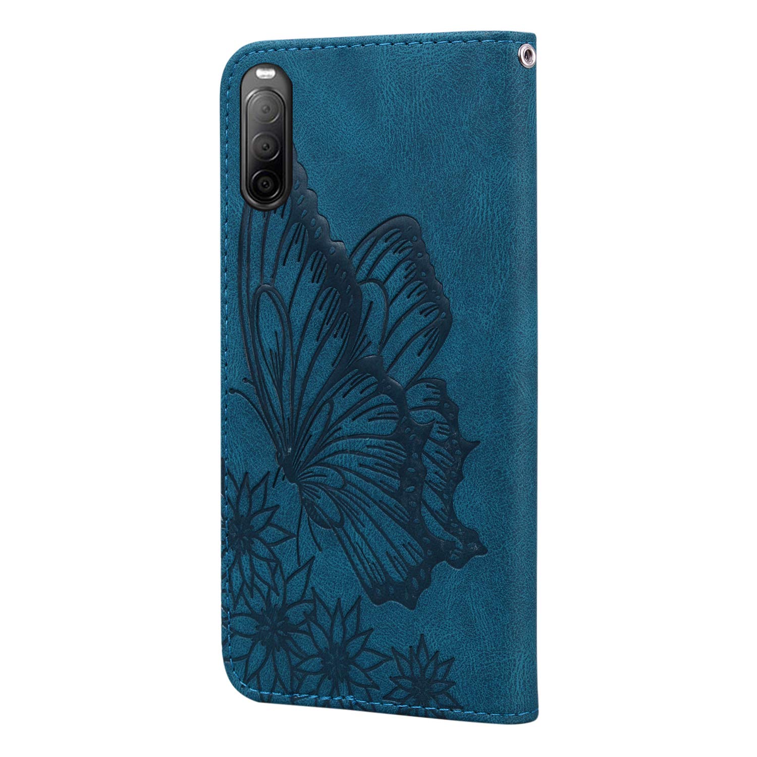 Custodia In Pelle Per Sony Xperia 10 II, Cover Con Slot Carte E Supporto, Colore Blu, Per Modelli XQ-AU42, XQ-AU51, A001SO, SO-41A - 4