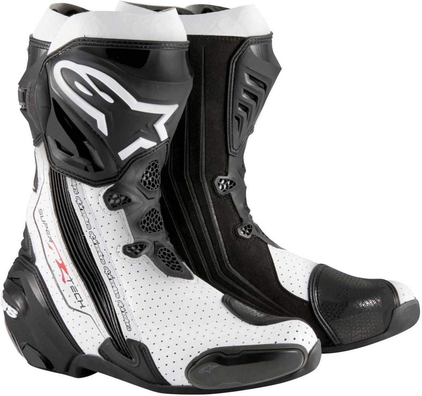 Alpinestars Supertech R Men's Motorcycle Road Racing Boots (Black/White, EU Size 43)