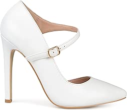 Brinley Co. Womens Faux Leather Pointed Toe D'Orsay Ankle Strap Heels - coolthings.us