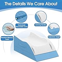 Vista 4 de Almohadas de elevación TranquilRelax para piernas después de cirugía, almohada de cuña ajustable de espuma viscoelástica para lesiones o descanso