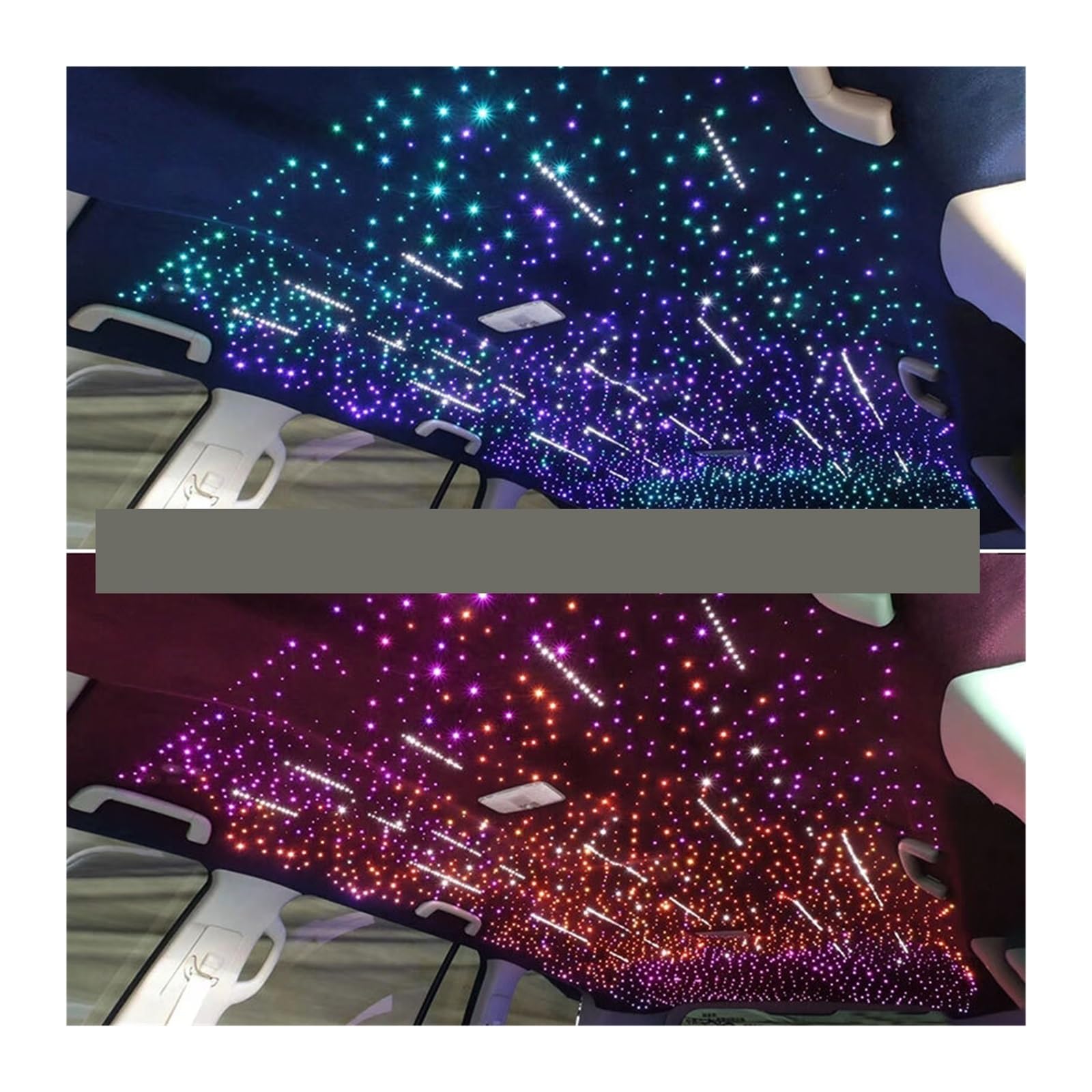 20W Meteor Twinkle Starry Sky Car Star Lámpara De Techo Techo Led Fibra Óptica Luz Detección De Música Luz Ambiental Control De Doble Color