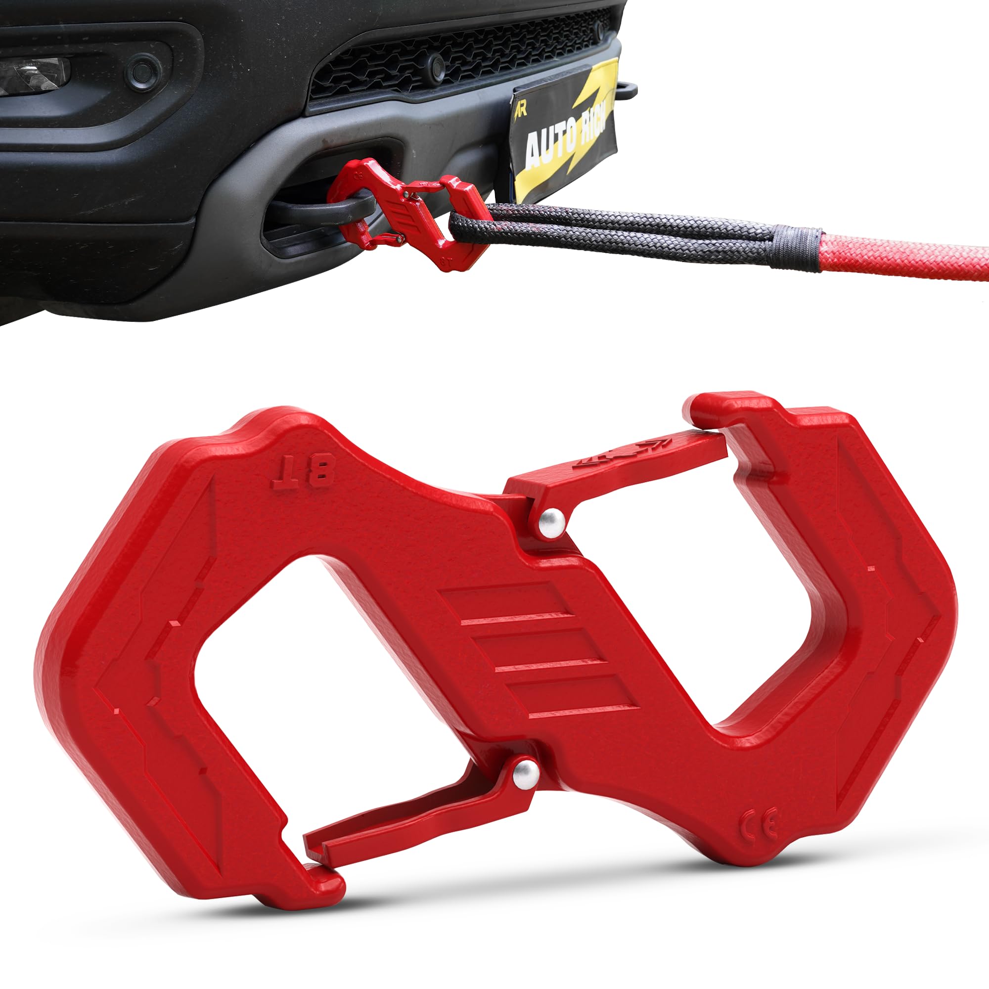3/8" S Tow Hook, 33,000Lbs MBS Quick Winch Recovery Shackle Hook
