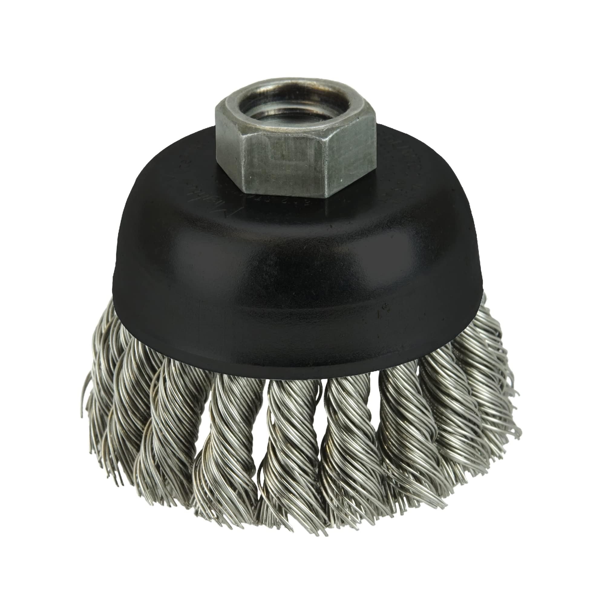 Weiler 13258 - Spazzola a tazza con nodo a fila singola, diametro 20 cm, in acciaio inox, diametro 5/8"-11, prodotto negli Stati Uniti