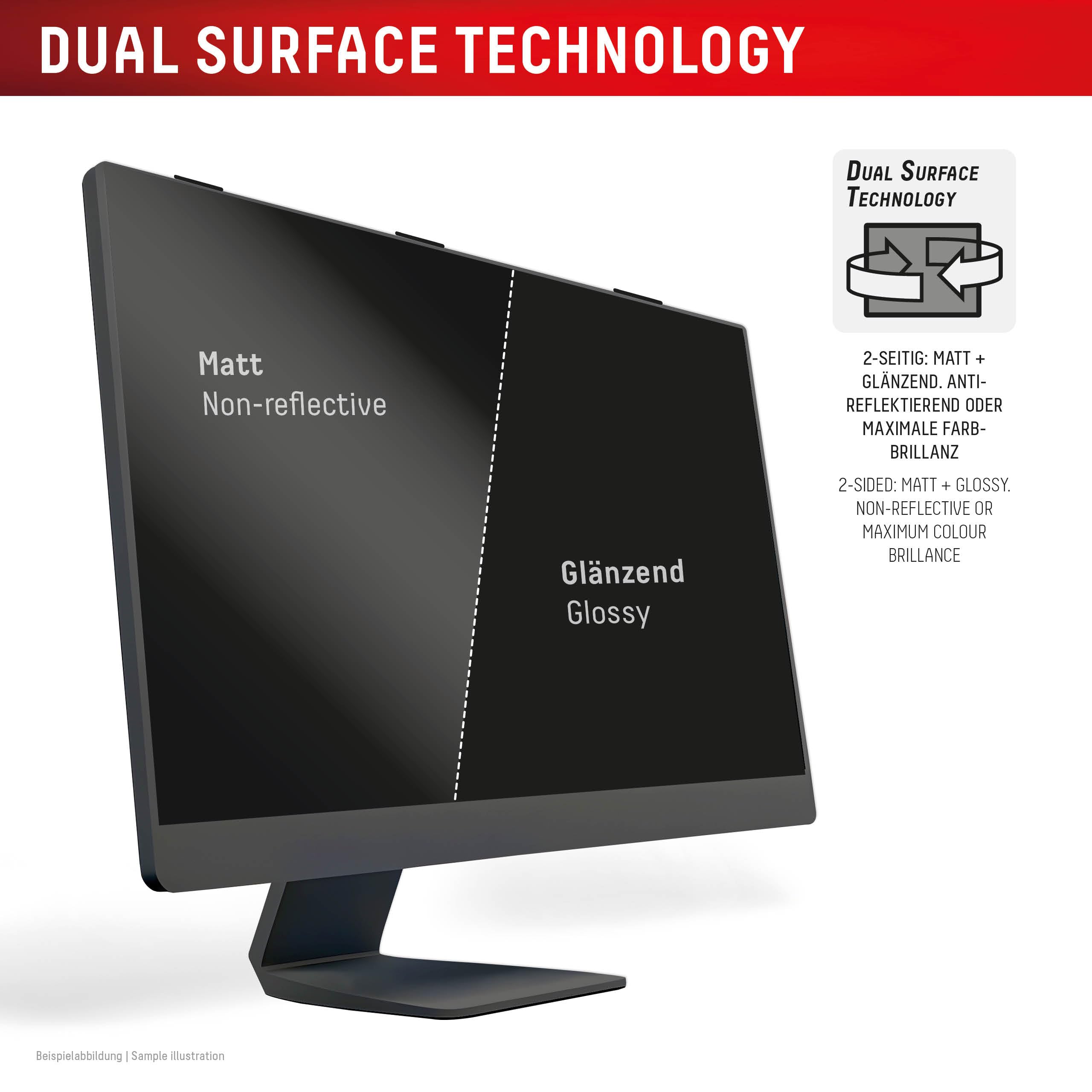 Displex PRIVACY SAFE Magnetischer 2-Wege Blickschutzfilter für Desktop Monitor 27'' (16:9), 60,7 x 34,3 cm, magnetische Befestigung, abnehmbar, Anti-Reflex- & glänzende Blickschutzfolie