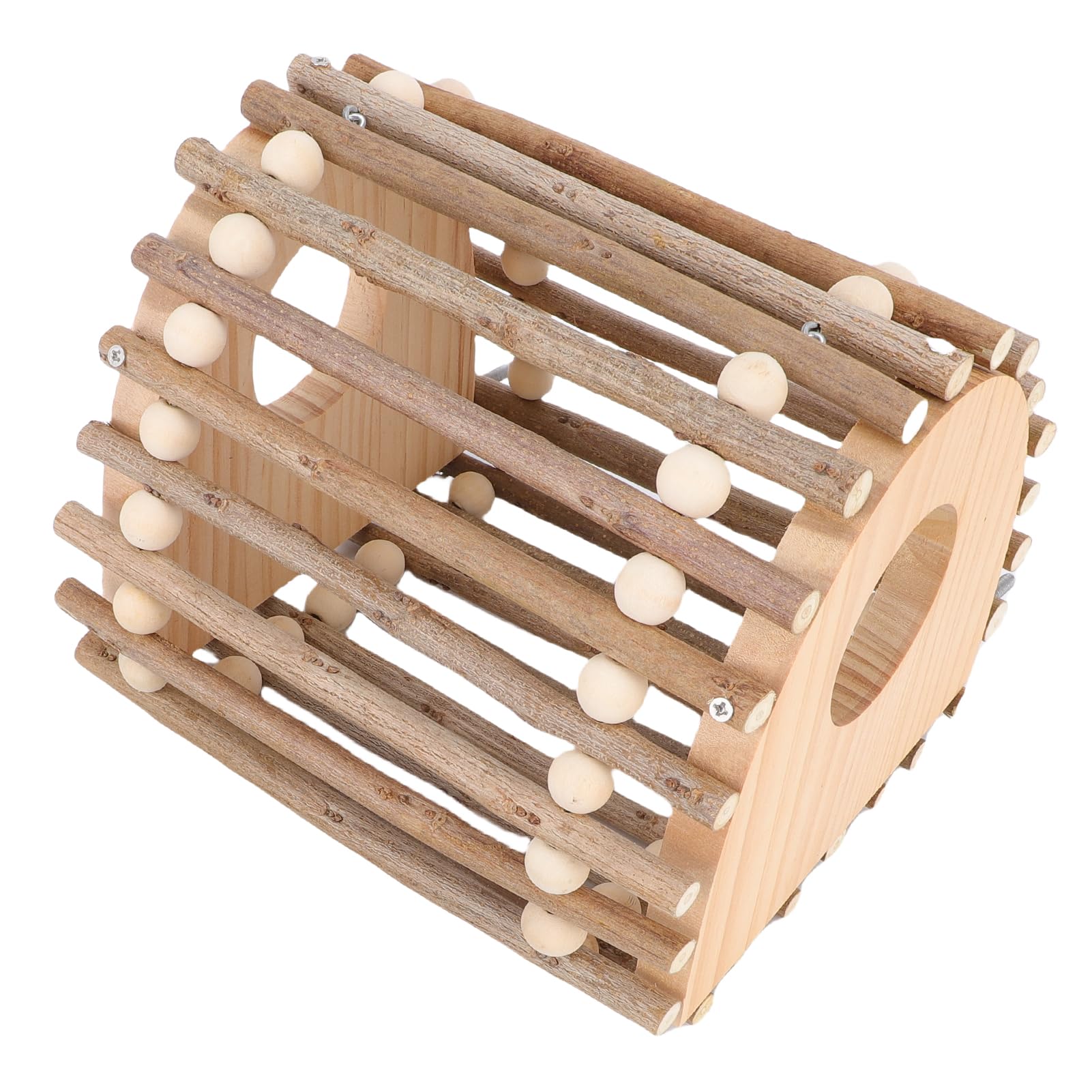 Tangxi Escalera de Escalada para Hámster, Juguete Seguro de Madera de Pino, Diseño de Doble Agujero, Jaula para Pájaros, Juguete de Escalada 7,87 X 6,69 X 7,87 Pulgadas