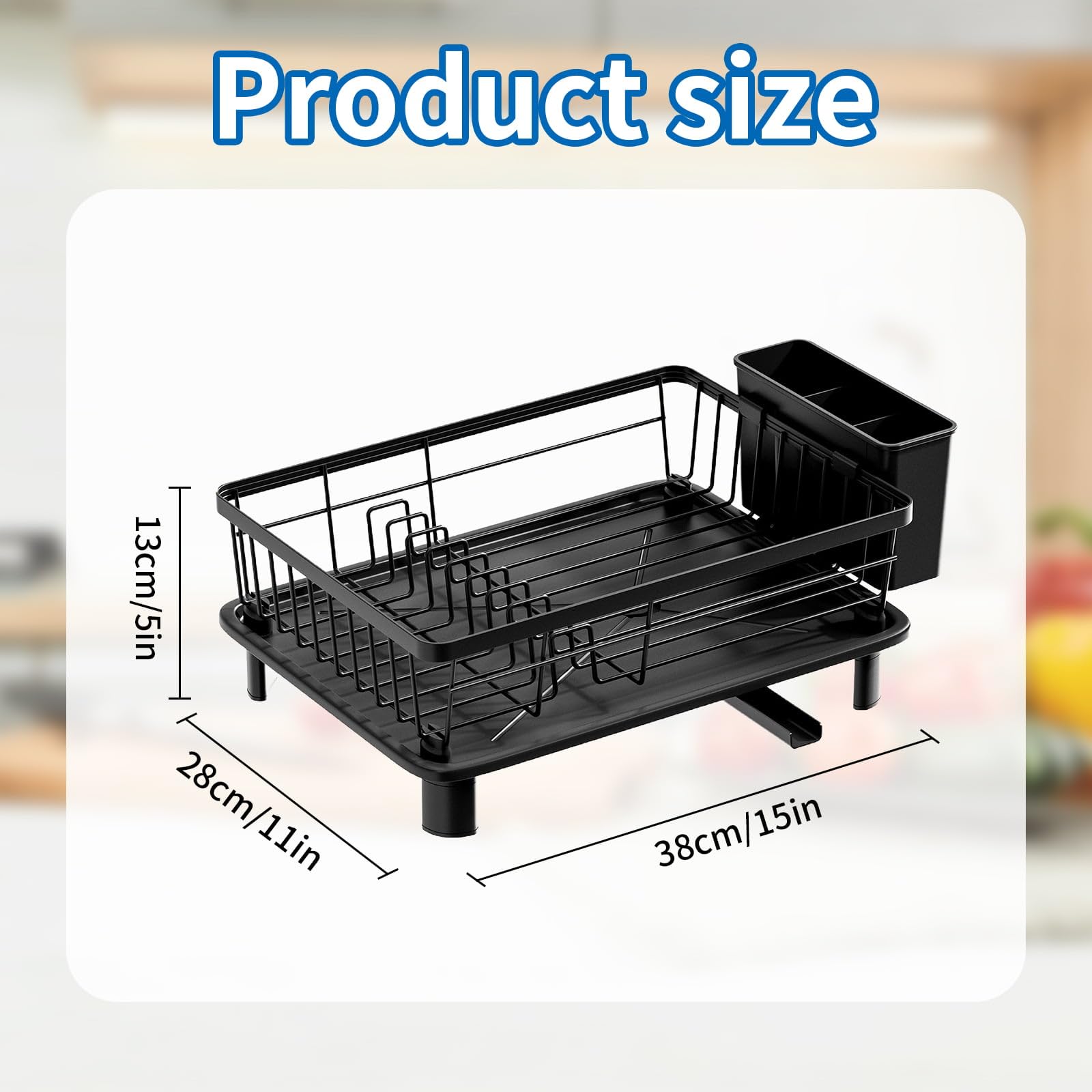 Eidoct Dish Drainer Rack, Kitchen Sink Dish Drainer Rack - Image 2